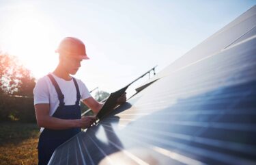 Solar farm worker - corporate net zero standard