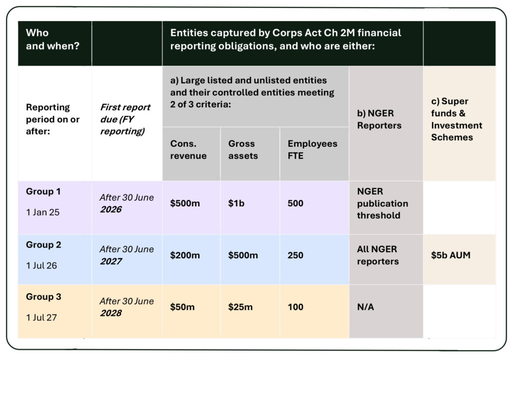 asrs and aasb s2 reporting timelines