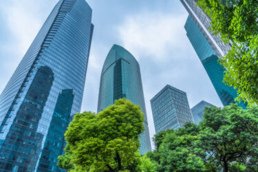 green office buildings