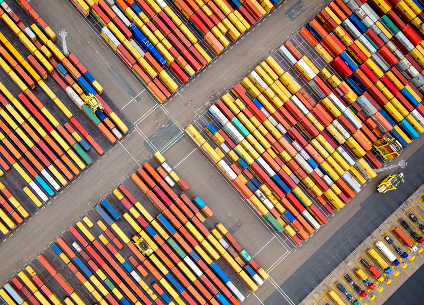 aerial view of freight