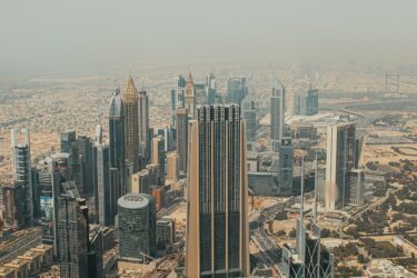 aerial shot of dubai