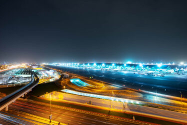 dubai airport at night