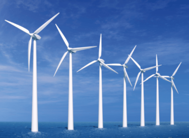 wind turbines over water