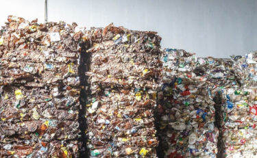 plastic bales of rubbish