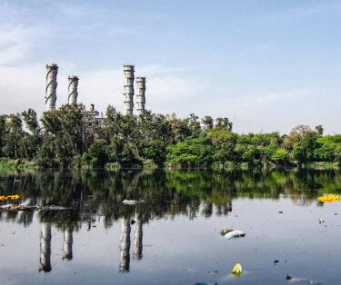 lake with waste