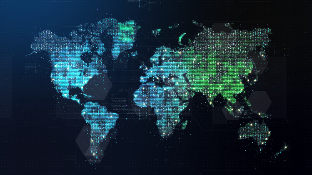 digital world map