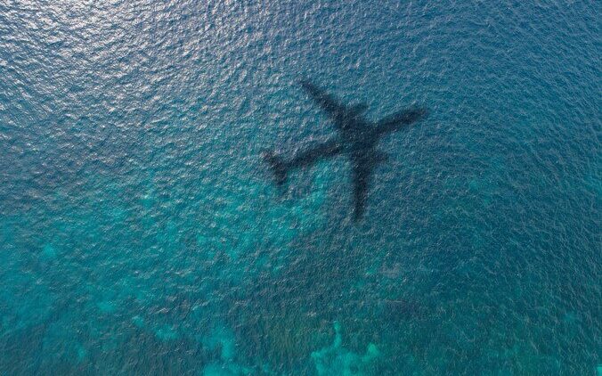 plane over water