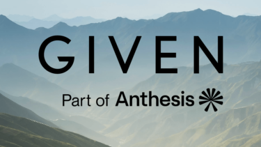 given part of anthesis logo on mountain image