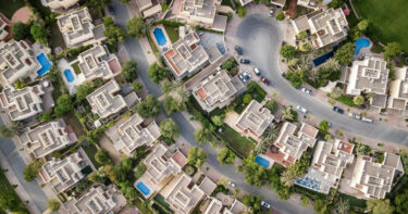 aerial view of houses