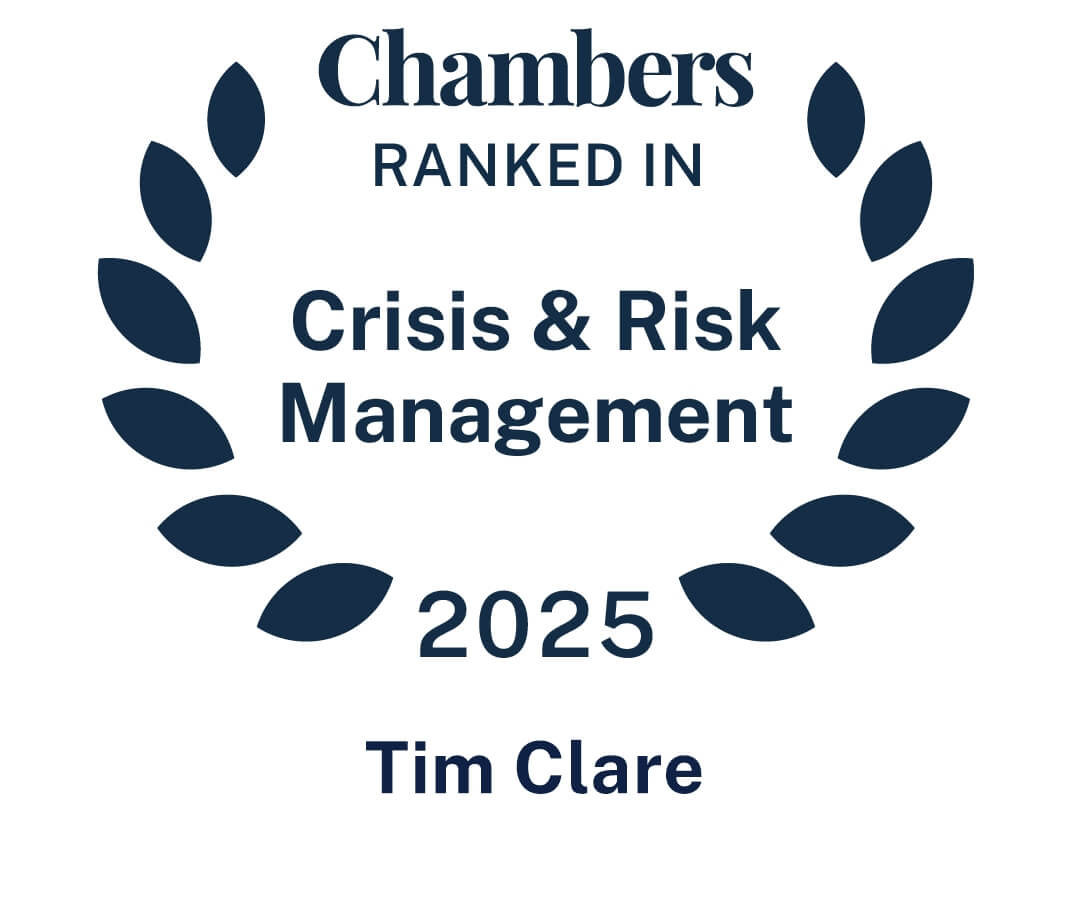 tim clare is one of only three individuals globally to achieve a Band 2 ranking in the ESG Risk category