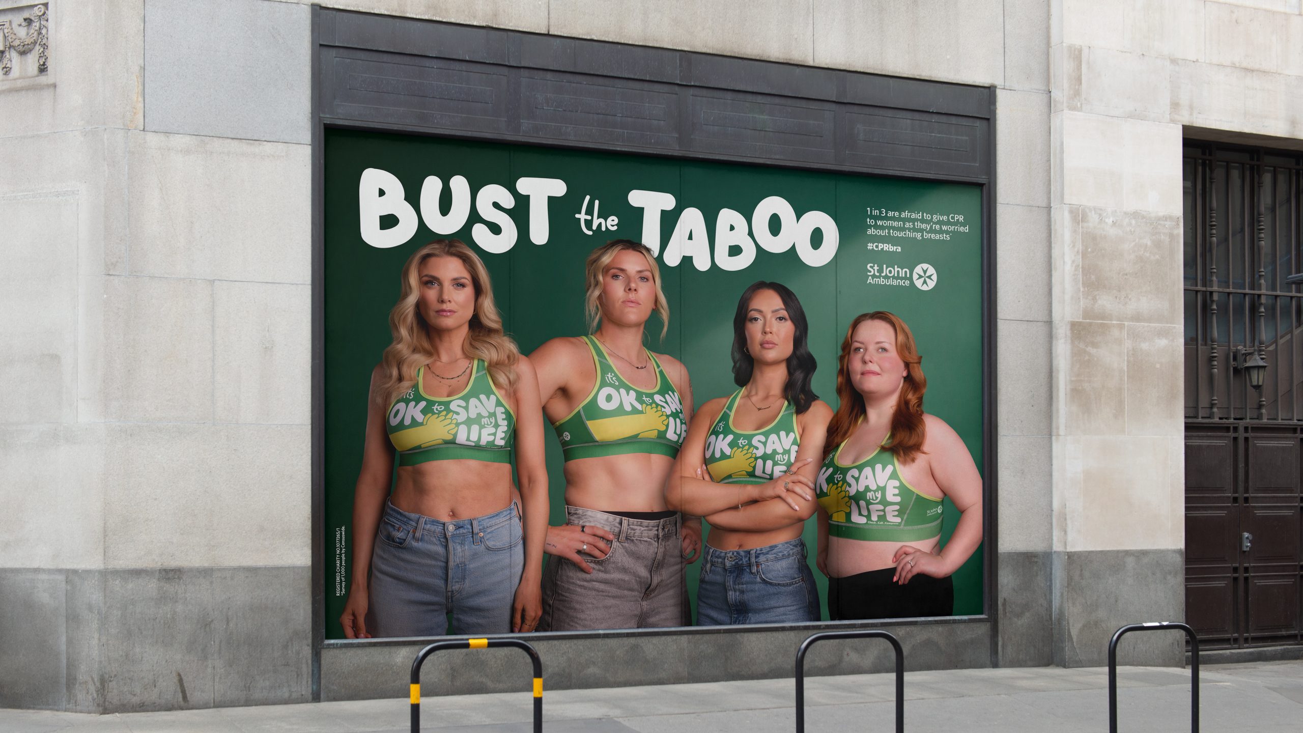 CPR Bra billboard advertisement outside