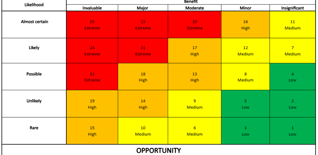 Example of a CRRO Opportunity Matrix
