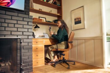 At home worker using AI technology