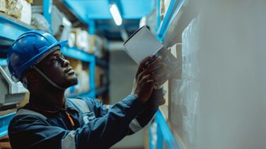 Worker with product