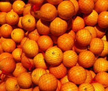 oranges in plastic packaging
