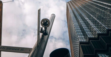 looking up at an office block