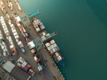 aerial view of a port